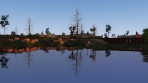 Collage of Trainz route screenshots showing varied railway scenery