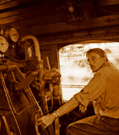 Route and locomotive creator Gert working on a train simulator project at a computer